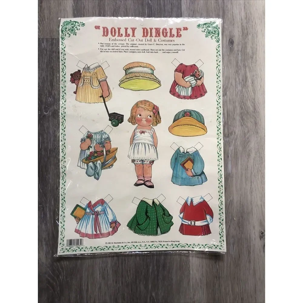 Dolly Dingle Paper Dolls New Uncut Sheet in Sealed Plastic Sleeve - 1981 Vintage